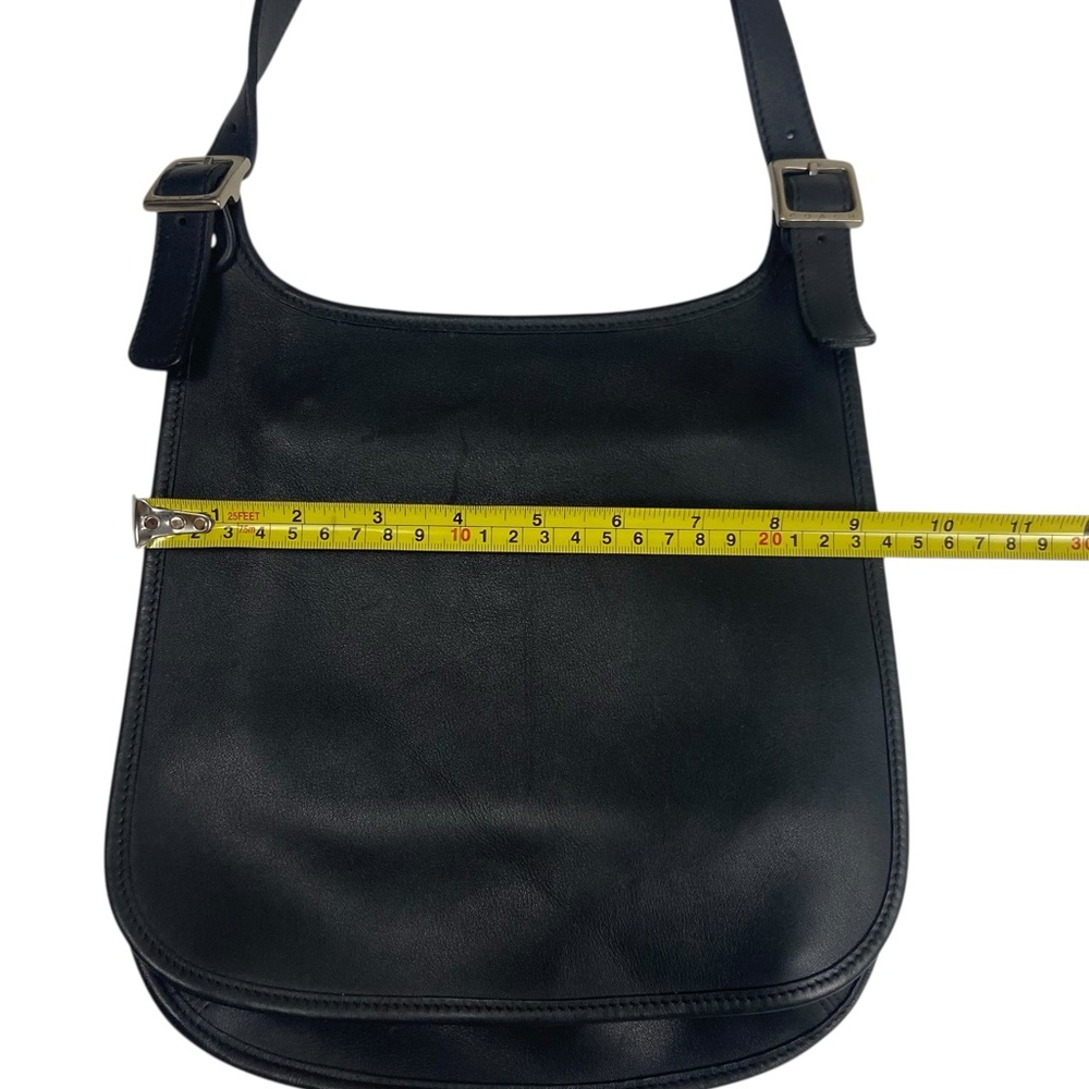 Vintage Coach Legacy Saddle Bag Black Slim Flap 9131 - Picture 14 of 15